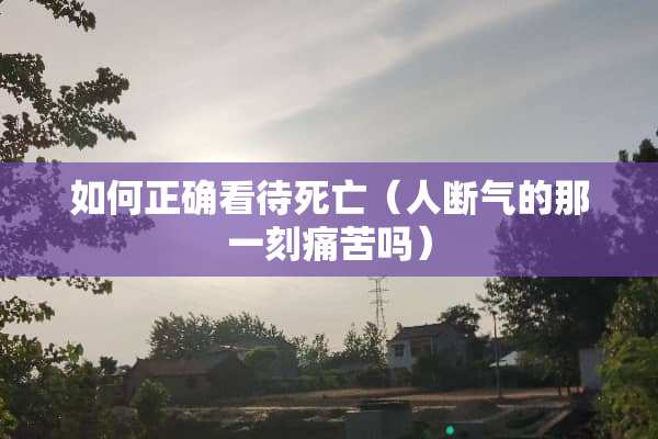 如何正确看待死亡（人断气的那一刻痛苦吗）