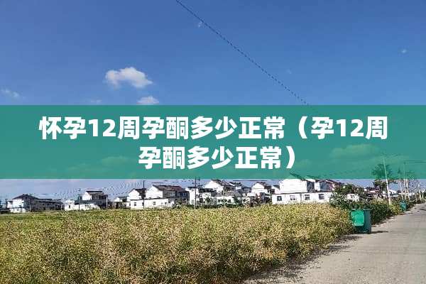 怀孕12周孕酮多少正常（孕12周 孕酮多少正常）