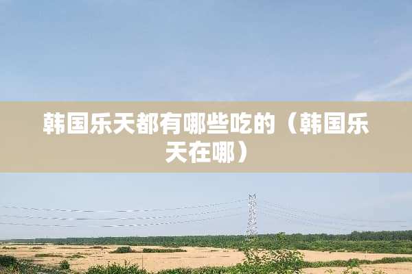 韩国乐天都有哪些吃的（韩国乐天在哪）