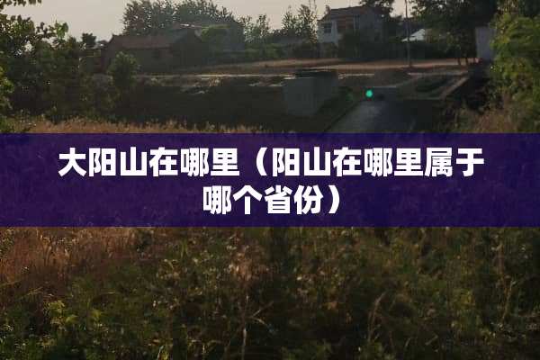 大阳山在哪里（阳山在哪里属于哪个省份）
