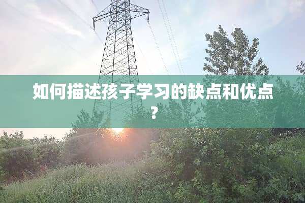 如何描述孩子学习的缺点和优点？
