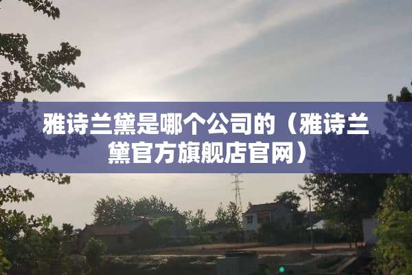 雅诗兰黛是哪个公司的（雅诗兰黛官方旗舰店官网）