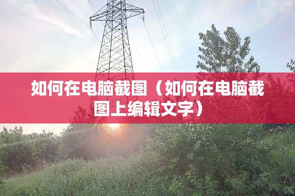 如何在电脑截图（如何在电脑截图上编辑文字）