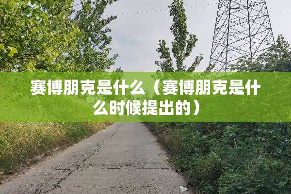 赛博朋克是什么（赛博朋克是什么时候提出的）