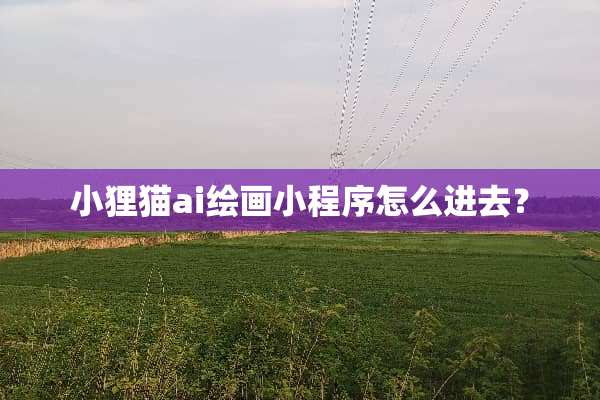 小狸猫ai绘画小程序怎么进去？