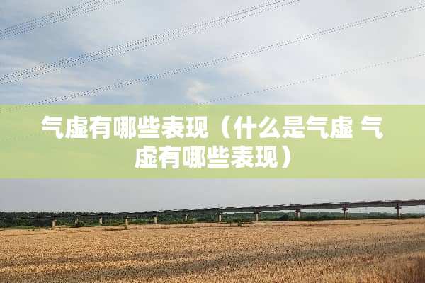 气虚有哪些表现（什么是气虚 气虚有哪些表现）
