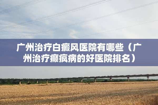 广州治疗白癜风医院有哪些（广州治疗癫疯病的好医院排名）