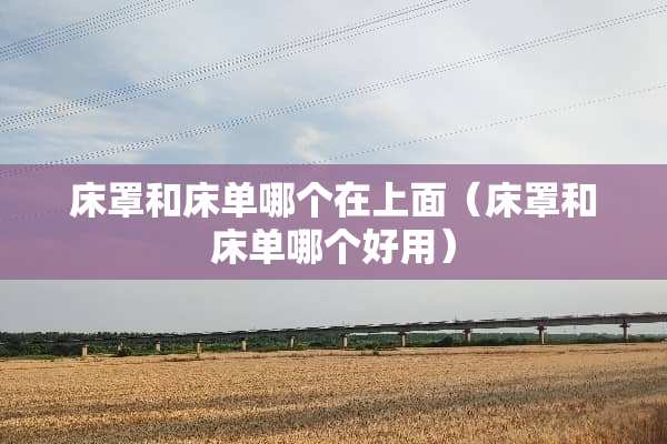 床罩和床单哪个在上面（床罩和床单哪个好用）
