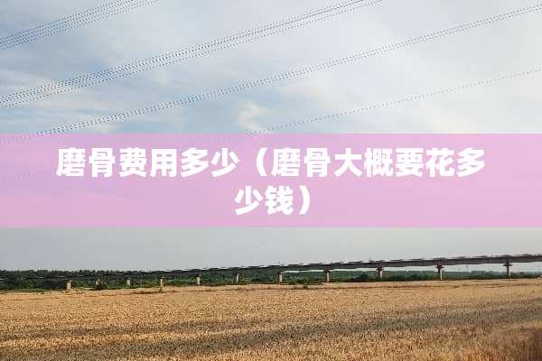 磨骨费用多少（磨骨大概要花多少钱）