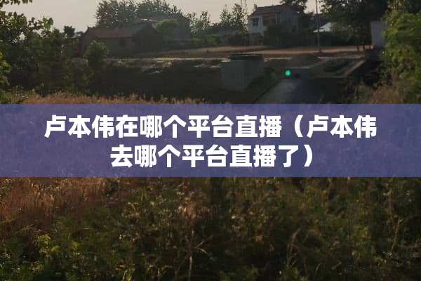 卢本伟在哪个平台直播（卢本伟去哪个平台直播了）