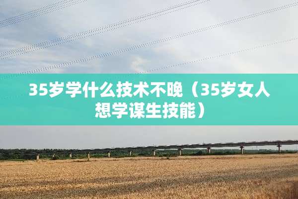 35岁学什么技术不晚（35岁女人想学谋生技能）