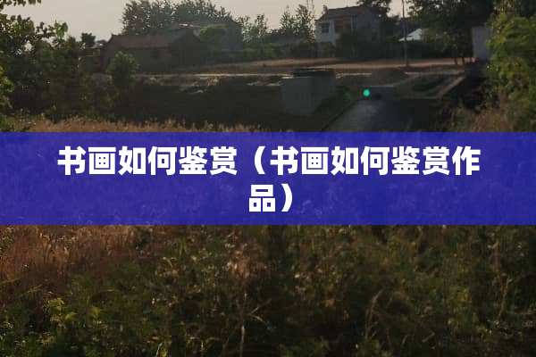 书画如何鉴赏（书画如何鉴赏作品）