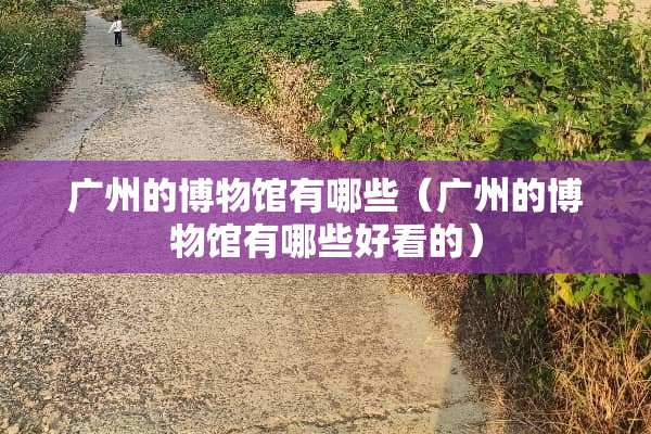 广州的博物馆有哪些（广州的博物馆有哪些好看的）