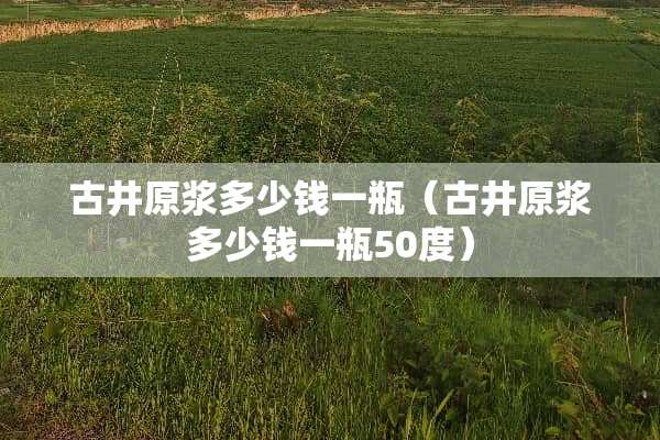 古井原浆多少钱一瓶（古井原浆多少钱一瓶50度）