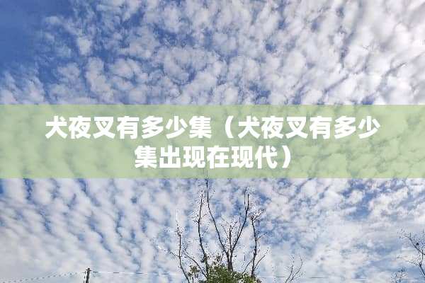 犬夜叉有多少集（犬夜叉有多少集出现在现代）