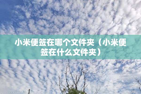 小米便签在哪个文件夹（小米便签在什么文件夹）