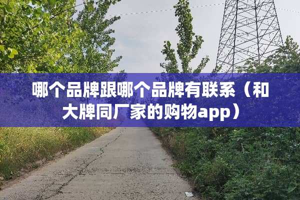 哪个品牌跟哪个品牌有联系（和大牌同厂家的购物app）