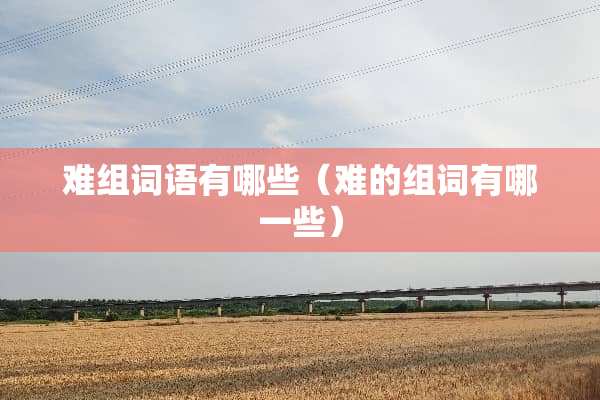 难组词语有哪些（难的组词有哪一些）