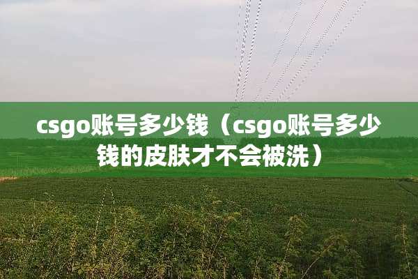 csgo账号多少钱（csgo账号多少钱的皮肤才不会被洗）
