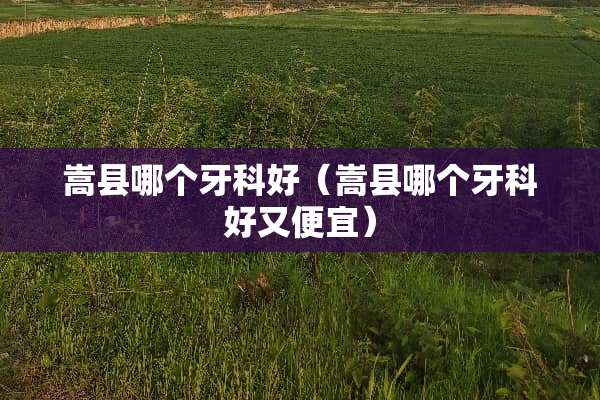 嵩县哪个牙科好（嵩县哪个牙科好又便宜）