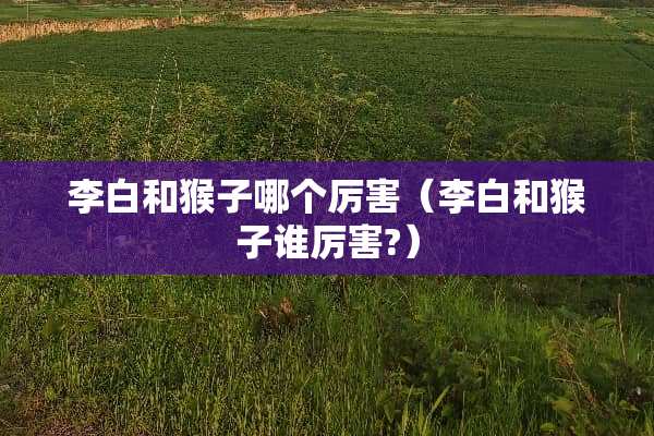 李白和猴子哪个厉害（李白和猴子谁厉害?）