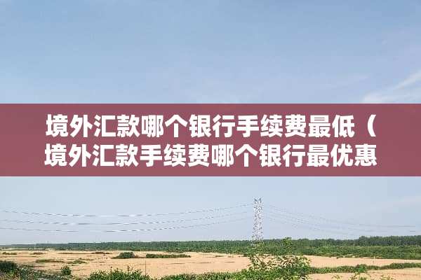 境外汇款哪个银行手续费最低（境外汇款手续费哪个银行最优惠）