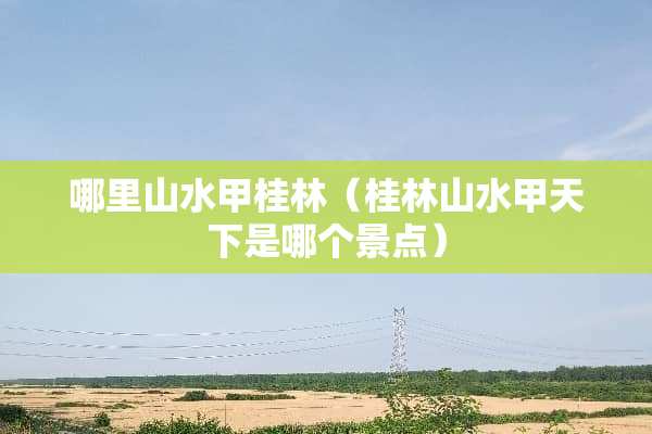 哪里山水甲桂林（桂林山水甲天下是哪个景点）