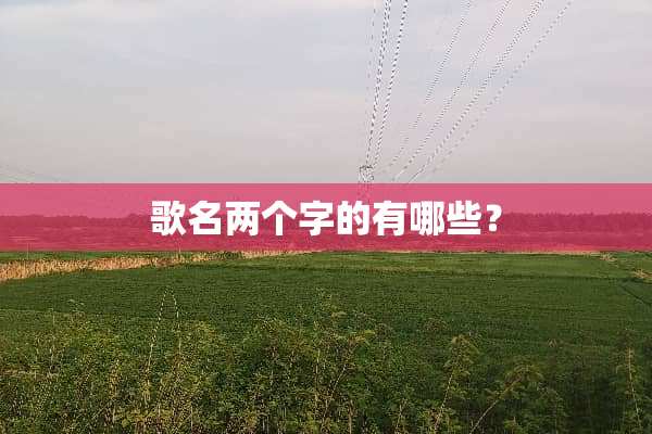 歌名两个字的有哪些？