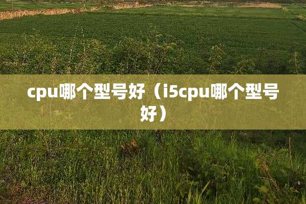 cpu哪个型号好（i5cpu哪个型号好）