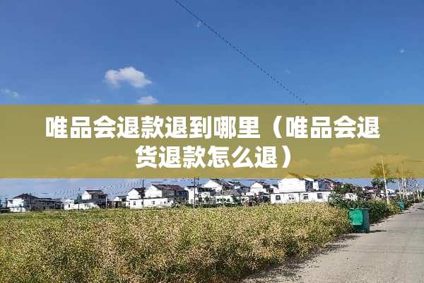 唯品会退款退到哪里（唯品会退货退款怎么退）