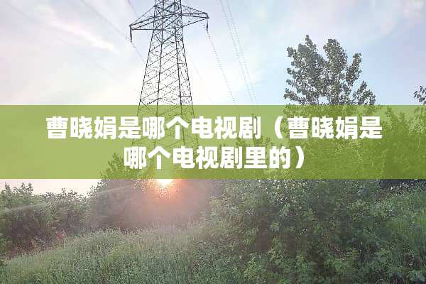 曹晓娟是哪个电视剧（曹晓娟是哪个电视剧里的）
