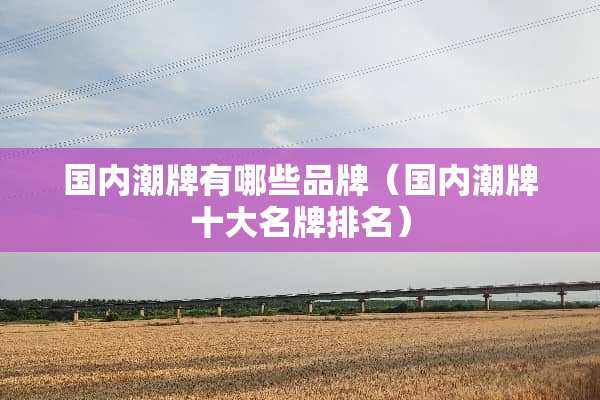国内潮牌有哪些品牌（国内潮牌十大名牌排名）