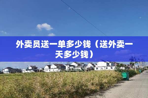 外卖员送一单多少钱（送外卖一天多少钱）