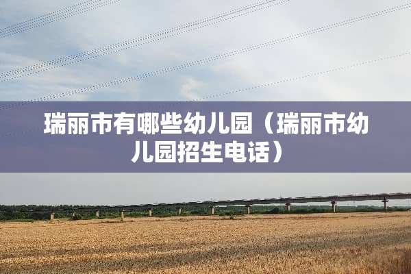 瑞丽市有哪些幼儿园（瑞丽市幼儿园招生电话）