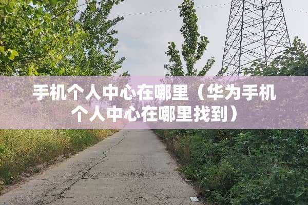 手机个人中心在哪里（华为手机个人中心在***到）