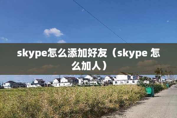 skype怎么添加好友（skype 怎么加人）