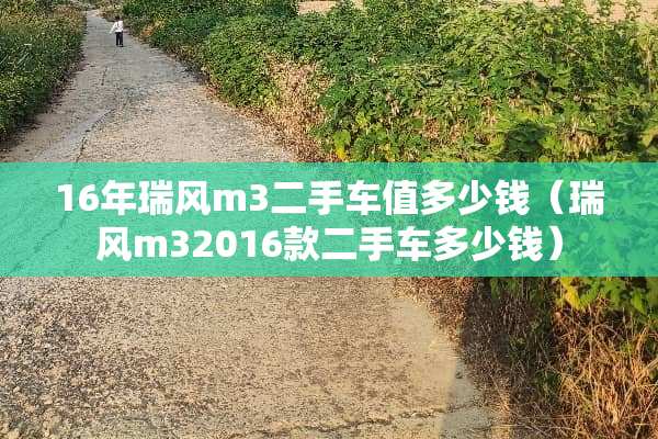 16年瑞风m3二手车值多少钱（瑞风m32016款二手车多少钱）