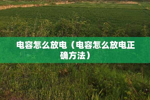 电容怎么放电（电容怎么放电正确方法）