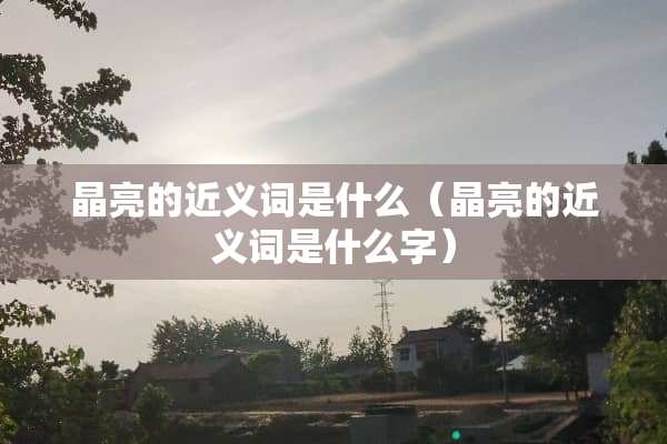 晶亮的近义词是什么（晶亮的近义词是什么字）