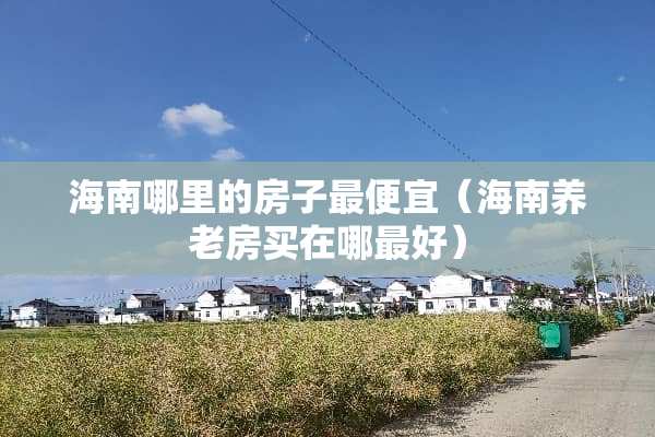 海南哪里的房子最便宜（海南养老房买在哪最好）
