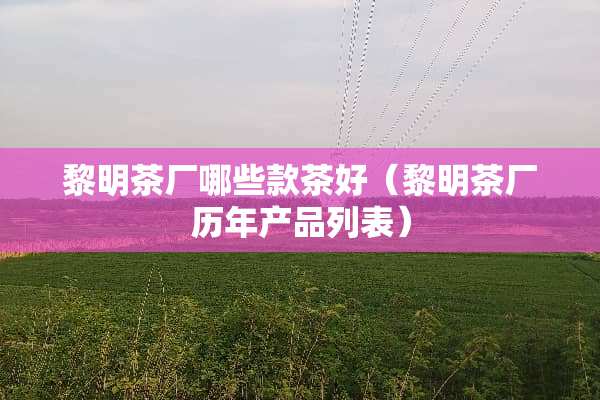黎明茶厂哪些款茶好（黎明茶厂历年产品列表）