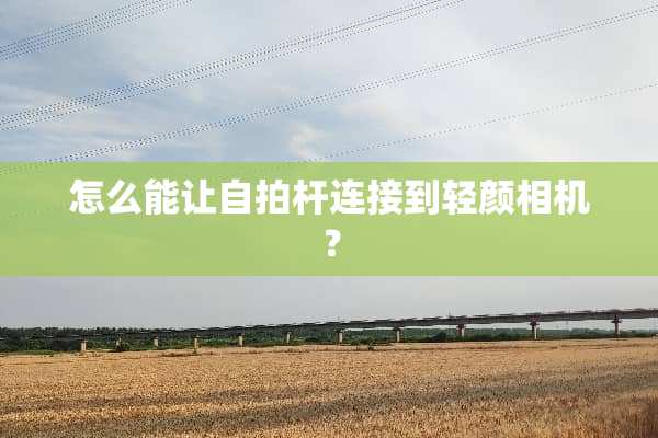 怎么能让**杆连接到轻颜相机？