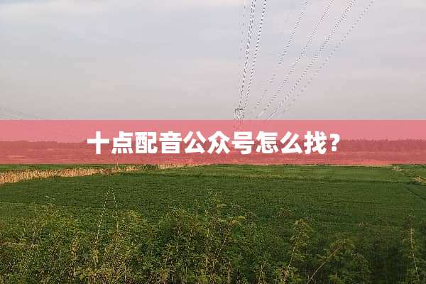 十点配音公众号怎么找？