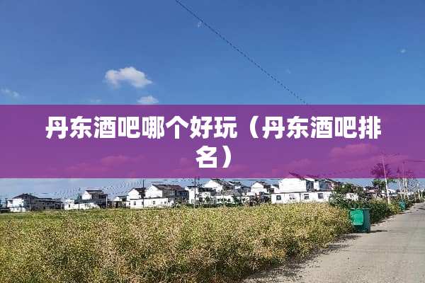 丹东酒吧哪个好玩（丹东酒吧排名）