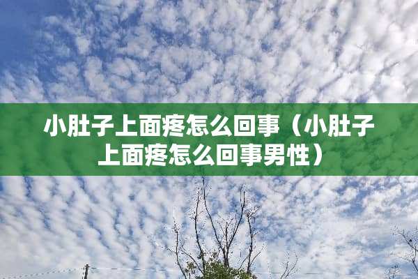 小肚子上面疼怎么回事（小肚子上面疼怎么回事男性）