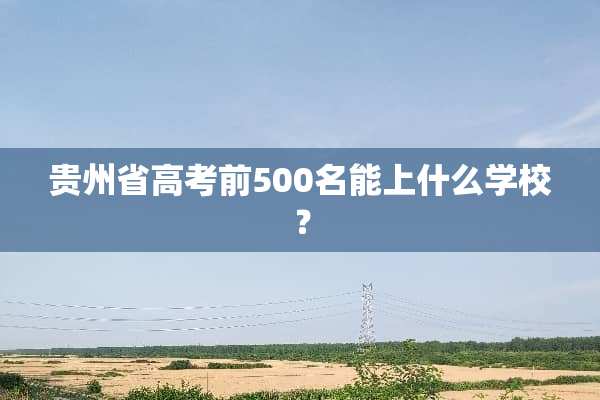 贵州省高考前500名能上什么学校？