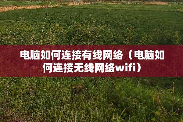 电脑如何连接有线网络（电脑如何连接无线网络wifi）