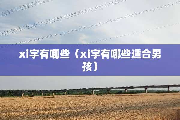 xi字有哪些（xi字有哪些适合男孩）
