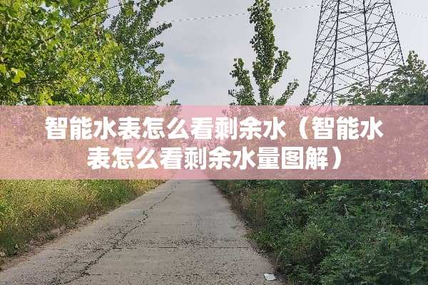 智能水表怎么看剩余水（智能水表怎么看剩余水量图解）