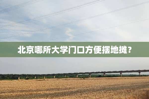 北京哪所大学门口方便摆地摊？